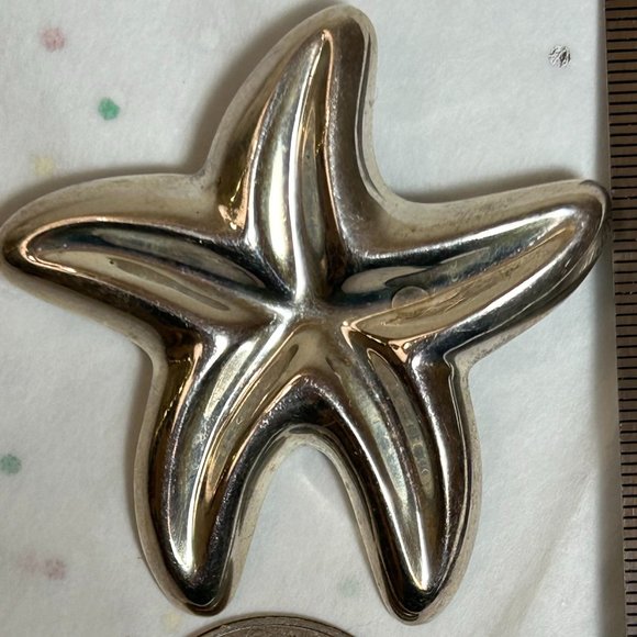 Jewelry - Estate Hallmarked Sterling Silver Starfish Star Brooch Pin